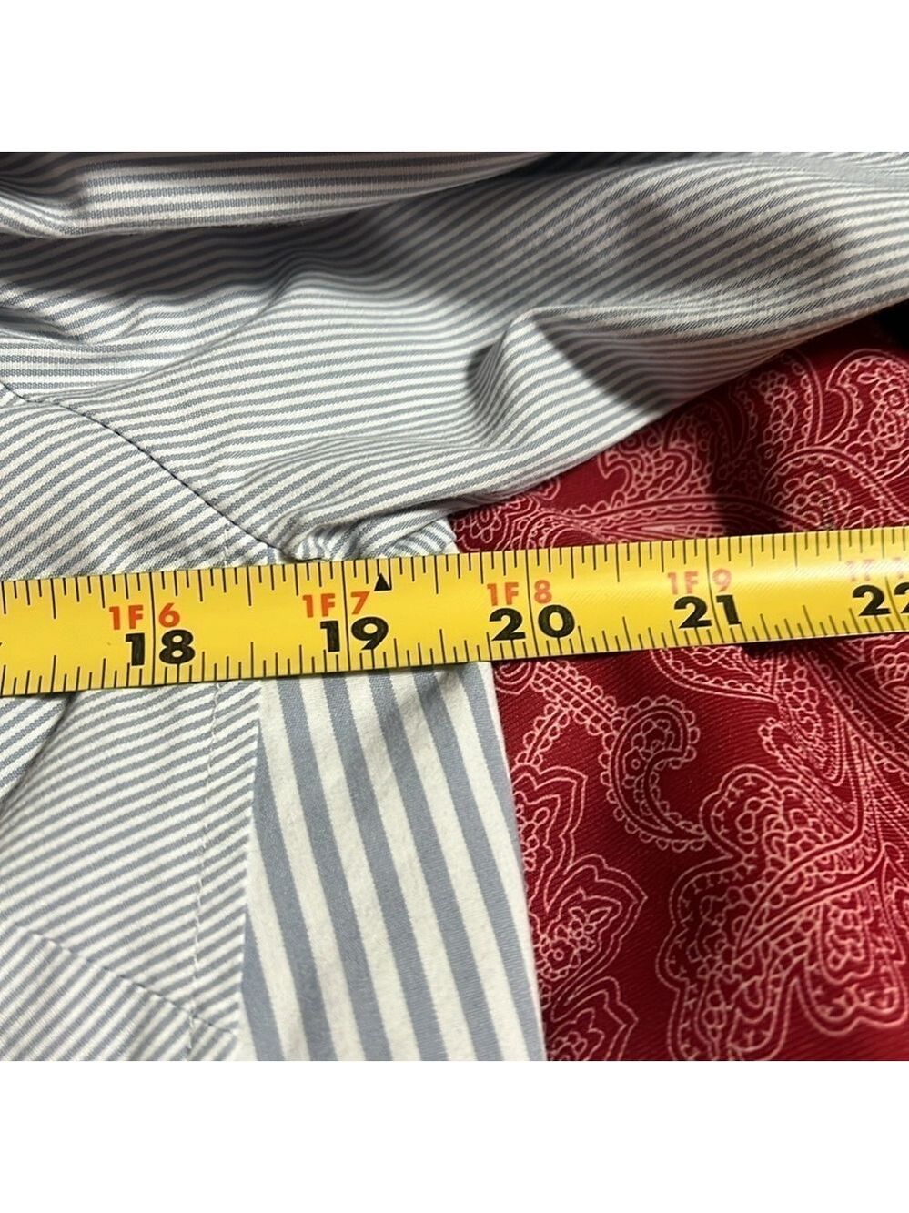 J.JILL classic button up tunic. Gray /white stripe. Size medium. - Picture 8 of 9